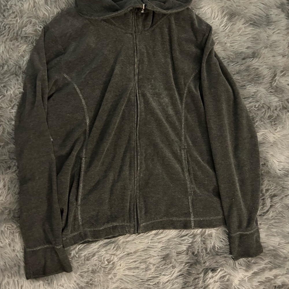 White Stag Dark Gray Zip-Up Sweater